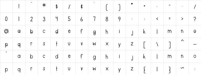 MTF Be Mine Regular Character Map MTF Be Mine Regular Character Map
