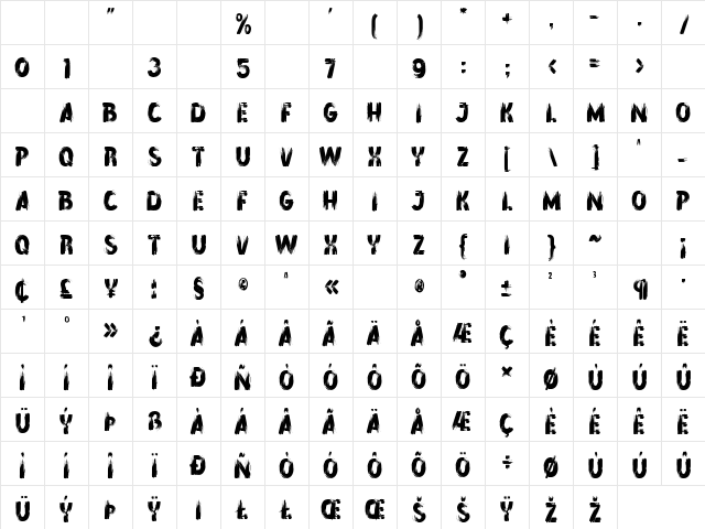 Painter Dude Regular Character Map Painter Dude Regular Character Map