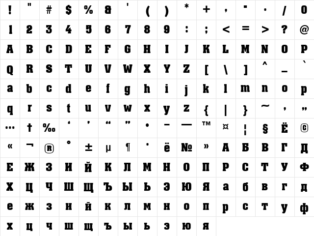 a_AssuanNr Bold Character Map