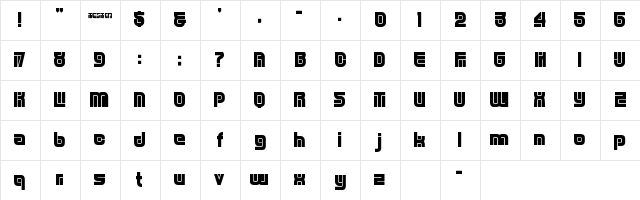 DXS Tester Regular Character Map