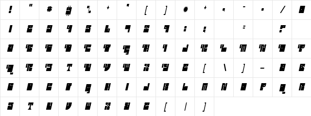 Outright Televism Regular Character Map