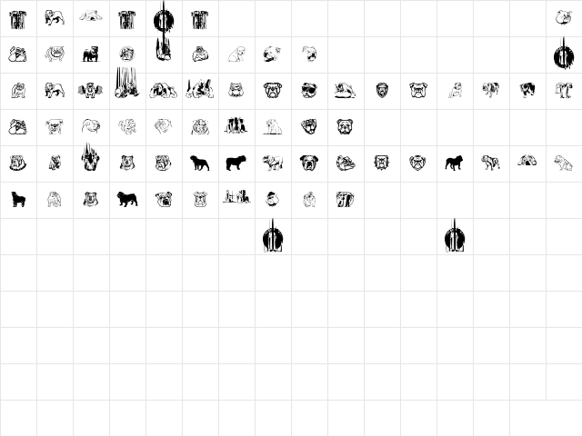 English Bulldog Regular Character Map