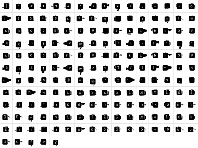 BackspacerSquare Medium Character Map