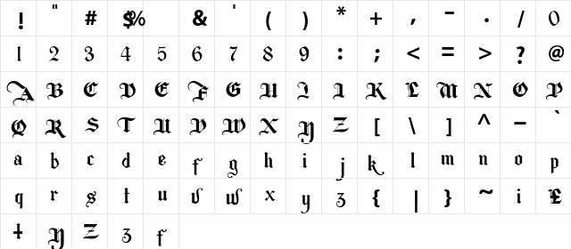 Berkahi Blackletter Bold Character Map Berkahi Blackletter Bold Character Map