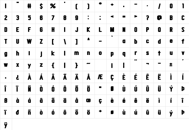 Snow Deep Regular Character Map Snow Deep Regular Character Map