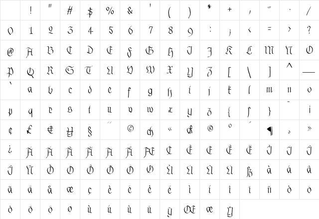 FraxHandwritten Regular Character Map FraxHandwritten Regular Character Map