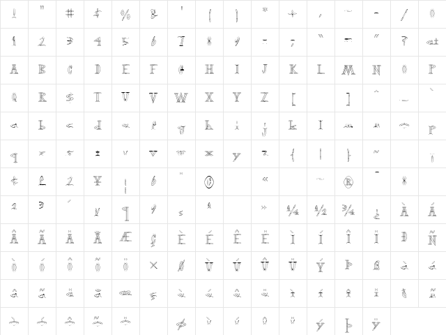 OutwestLight Regular Character Map