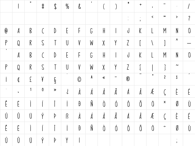 Chase Dreams Regular Character Map Chase Dreams Regular Character Map