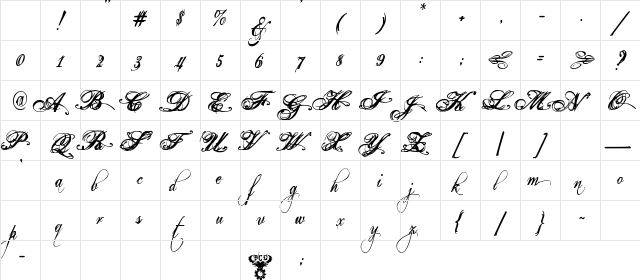 Eutemia II Bold Italic Character Map Eutemia II Bold Italic Character Map