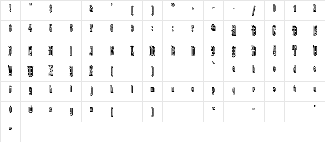 Kabriolet Decor Line Regular Character Map