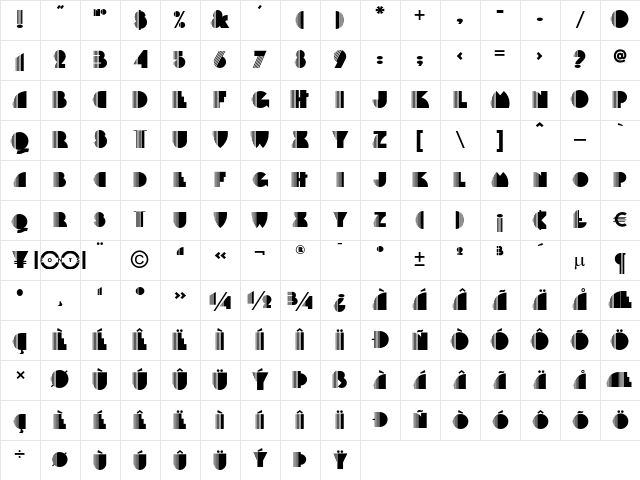 Backstage Pass NF Regular Character Map Backstage Pass NF Regular Character Map