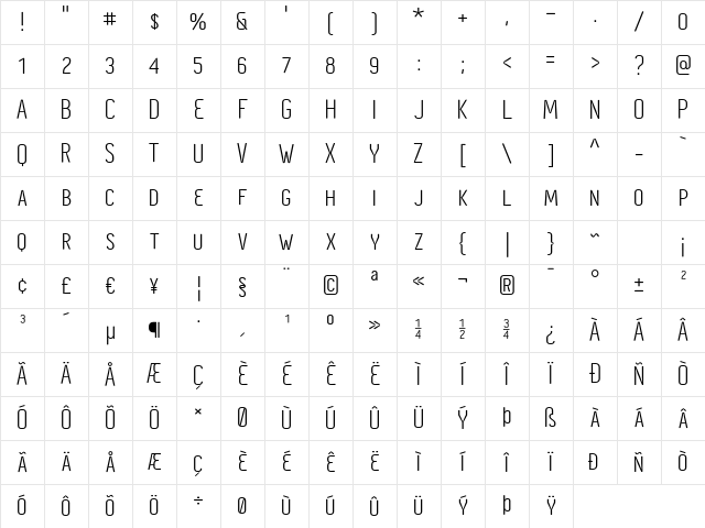 Cynapse Pro SC Regular Character Map Cynapse Pro SC Regular Character Map