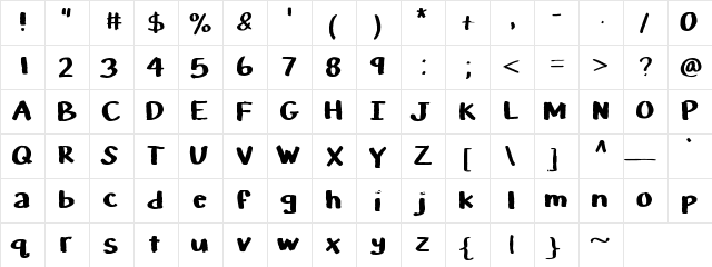 KBChalkTalk Medium Character Map KBChalkTalk Medium Character Map