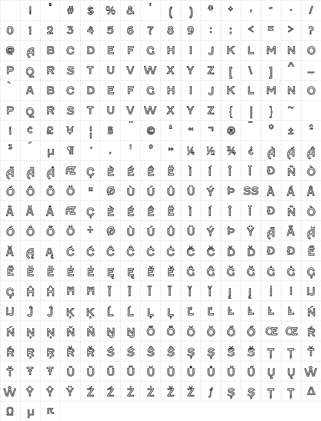 Fenwick Outline Character Map Fenwick Outline Character Map