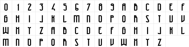 47 Bold Character Map