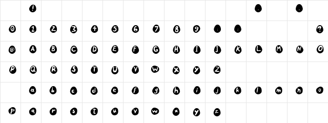 B&amp;W Regular Character Map