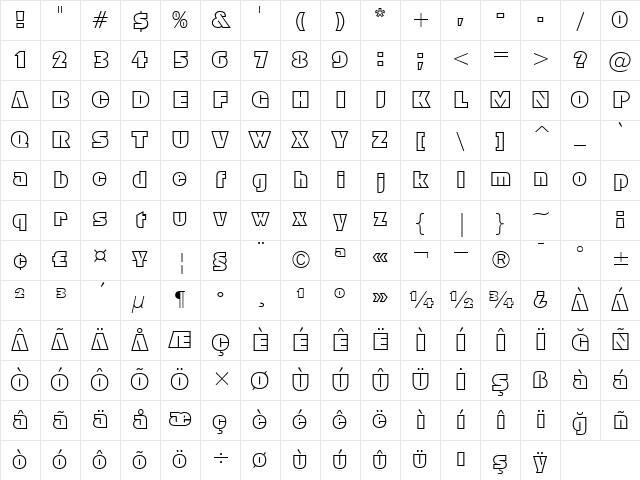 00293 Regular Character Map