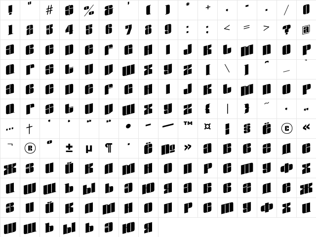 a_GlobusSpUp Regular Character Map a_GlobusSpUp Regular Character Map