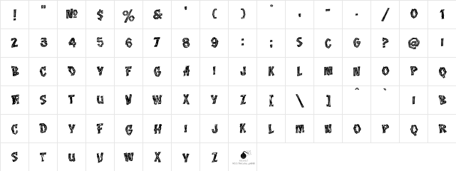 LHF Hick Sticks INLINE Regular Character Map LHF Hick Sticks INLINE Regular Character Map