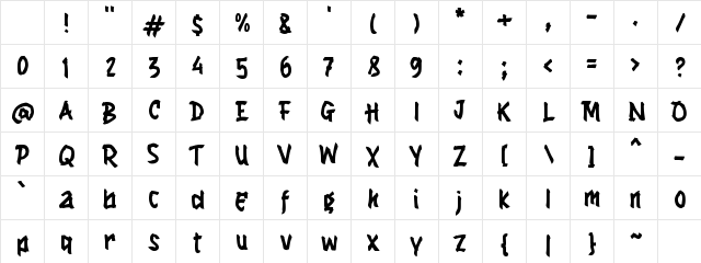 h Hachimaki Regular Character Map