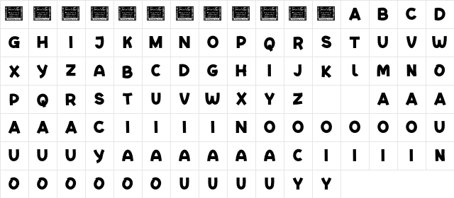 GAYENG Personal Use Character Map