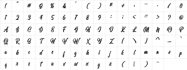 Orlande Regular Character Map Orlande Regular Character Map
