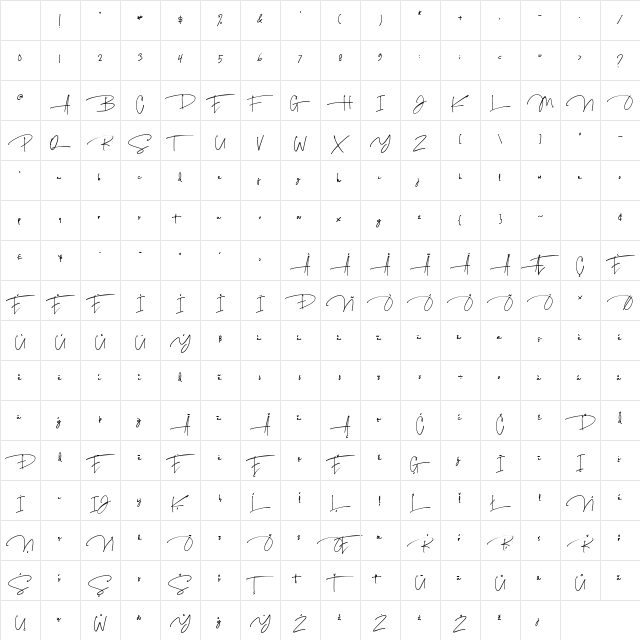 Austin Regular Character Map