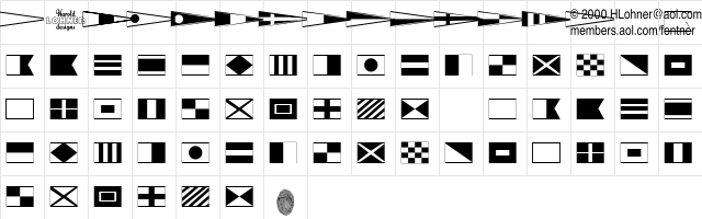 Maritime Flags Regular Character Map