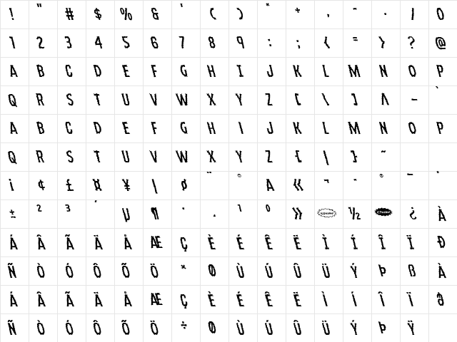 Ampire Leftalic Italic Character Map Ampire Leftalic Italic Character Map