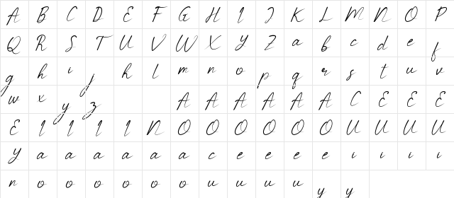Barnetta Demo Regular Character Map