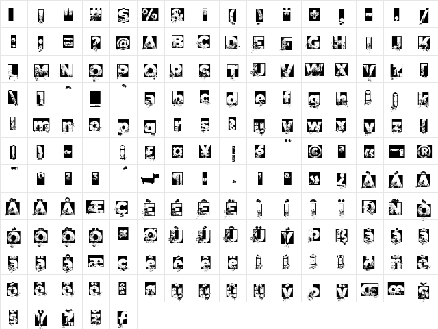 C.A. Garrutas Regular Character Map C.A. Garrutas Regular Character Map