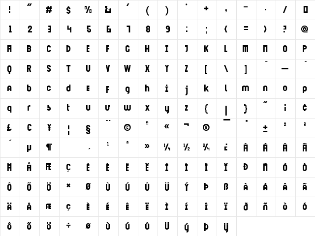 ICone Regular Character Map