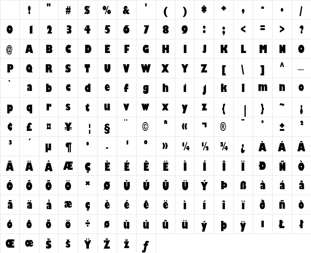 Gill Sans Ultra Bold Condensed Character Map Gill Sans Ultra Bold Condensed Character Map