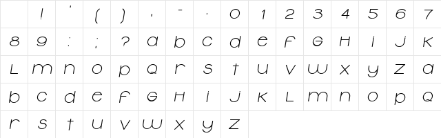 Typolino Bold Italic Character Map Typolino Bold Italic Character Map