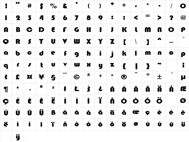 BRINLEC Regular Character Map BRINLEC Regular Character Map