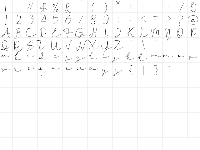 Shatomi Regular Character Map Shatomi Regular Character Map