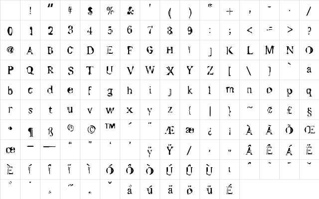Waste Regular Character Map Waste Regular Character Map