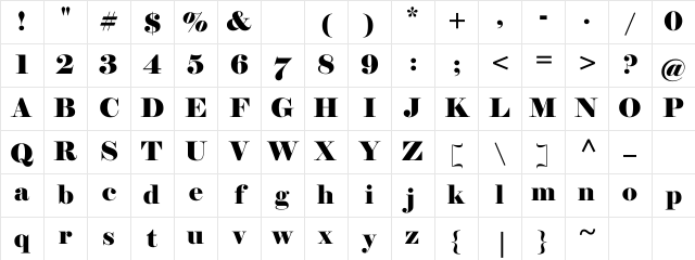 Overture Regular Character Map
