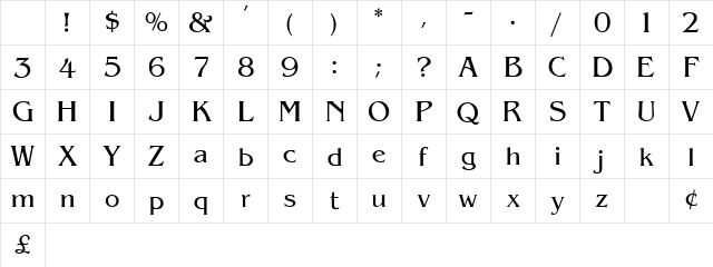 Azote SSi Regular Character Map Azote SSi Regular Character Map