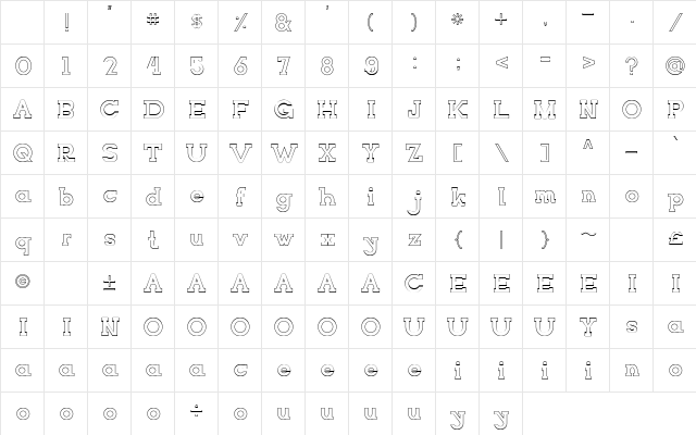 NORTHCLIFF Stroke Character Map