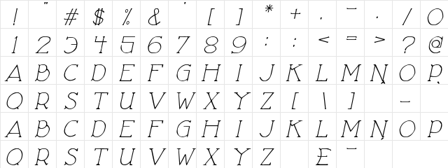 Love Nature Cursiva Character Map