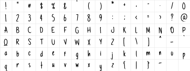 Gabrush Regular Character Map