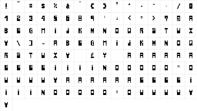 Televideo Regular Character Map