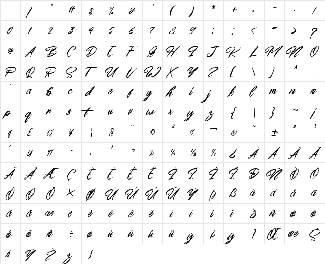 Young Blood Solid Free Regular Character Map