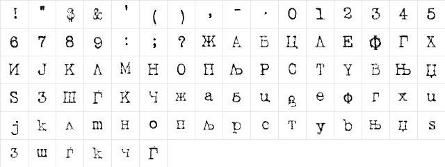 X_Doom Medium Character Map