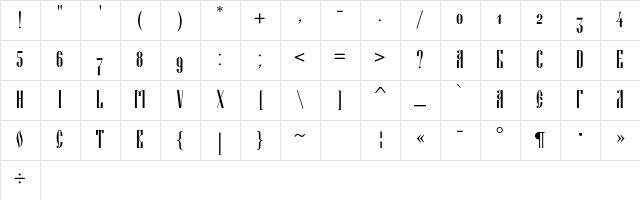 BlagovestThreeC Regular Character Map BlagovestThreeC Regular Character Map