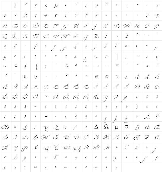 Zeferino Two Regular Character Map Zeferino Two Regular Character Map