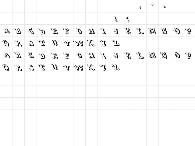Ox Nard Lefty Regular Character Map