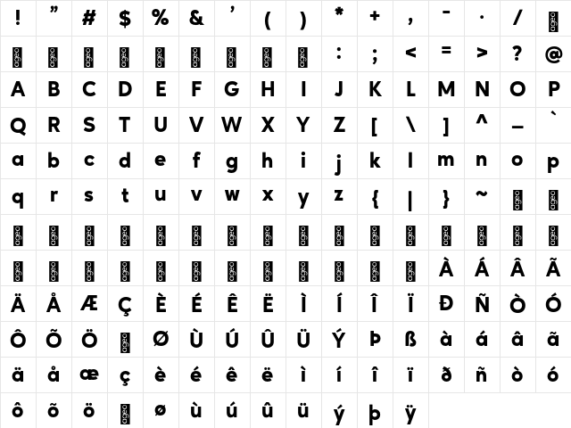 Ageo Personal Use Heavy Regular Character Map Ageo Personal Use Heavy Regular Character Map