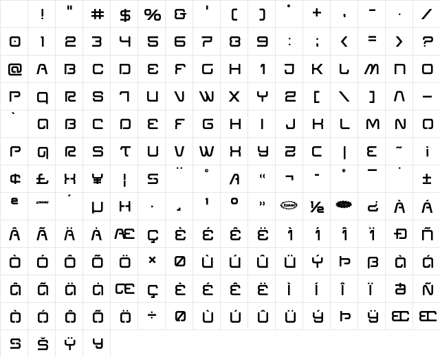 Miracle Mercury Semi-Bold Semi-Bold Character Map